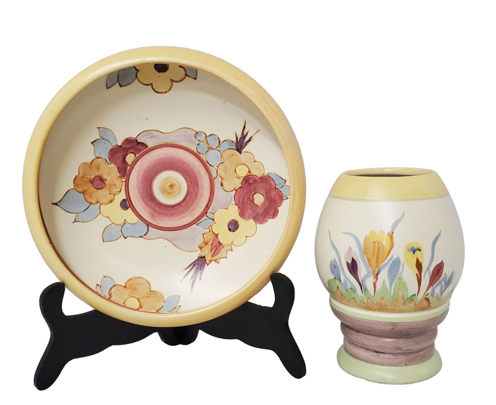 Clarice Cliff Bizarre English Hand Painted Pottery Vase Bowl Arts Crafts Art Deco Vintage (1 of 9)