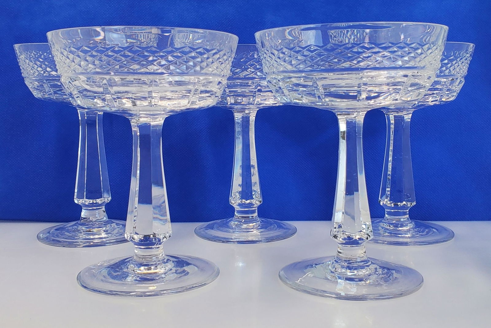 Vintage Cut Crystal Sherbet Ice Cream Dessert Pedestal Glasses Bowls Lot of 5 (1 of 6)
