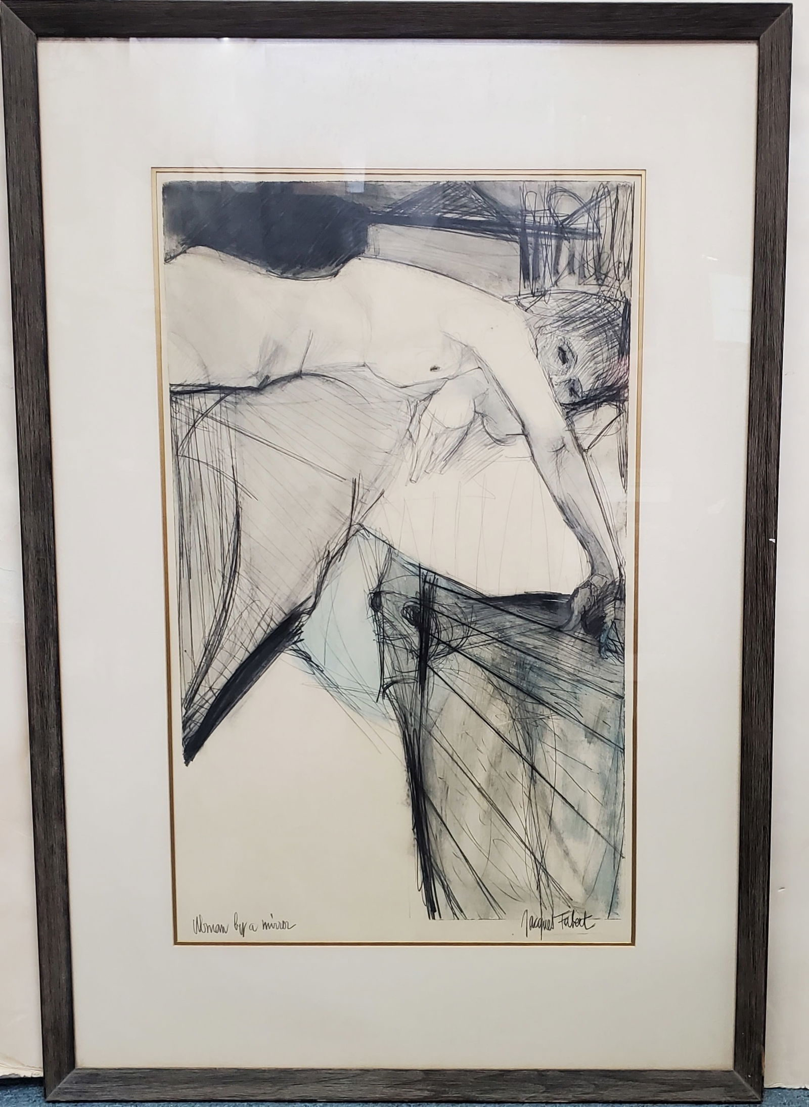 Jacques Fabert Nude Woman by Mirror Original Painting Drawing Vintage: Described By:Michelle NED 61244 Title: Jacques Fabert Nude Woman by Mirror Original Painting Drawing Vintage Description: Jacques Fabert Nude Woman by Mirror Original Painting Drawing Vintage Signat
