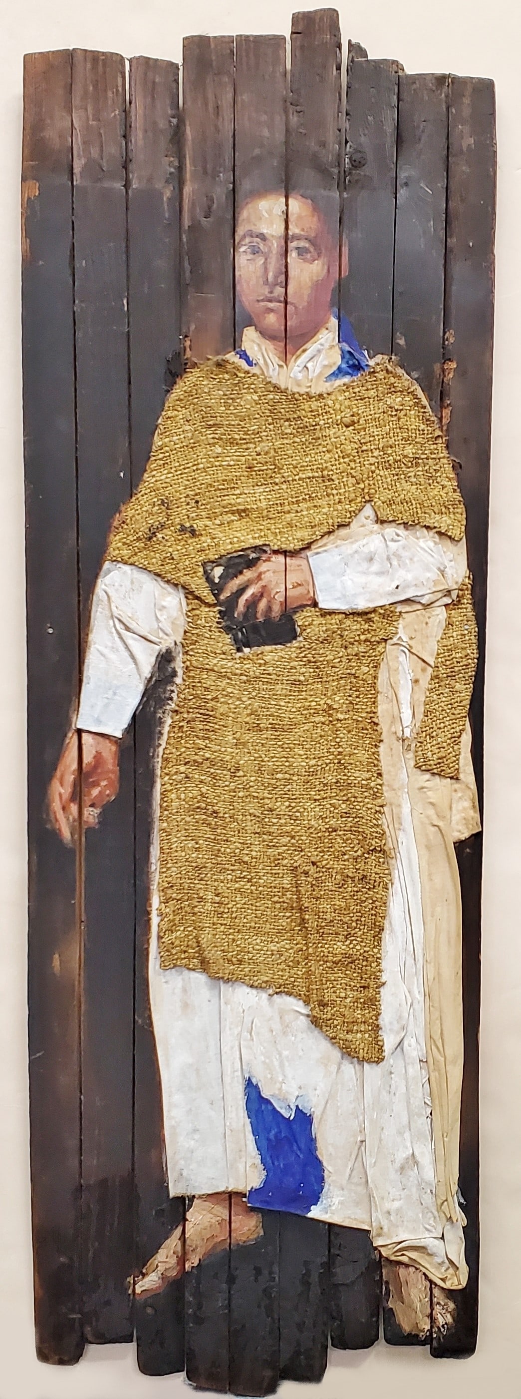 Louis Glanzman Saint Series Painting Collage Assemblage (1 of 7)