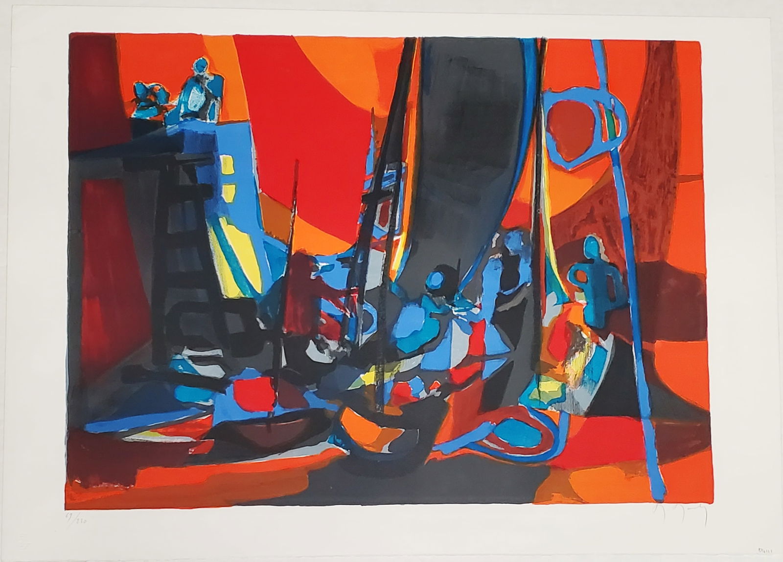 Marcel Mouly Abstract MCM Color Lithograph Signed Numbered (1 of 6)