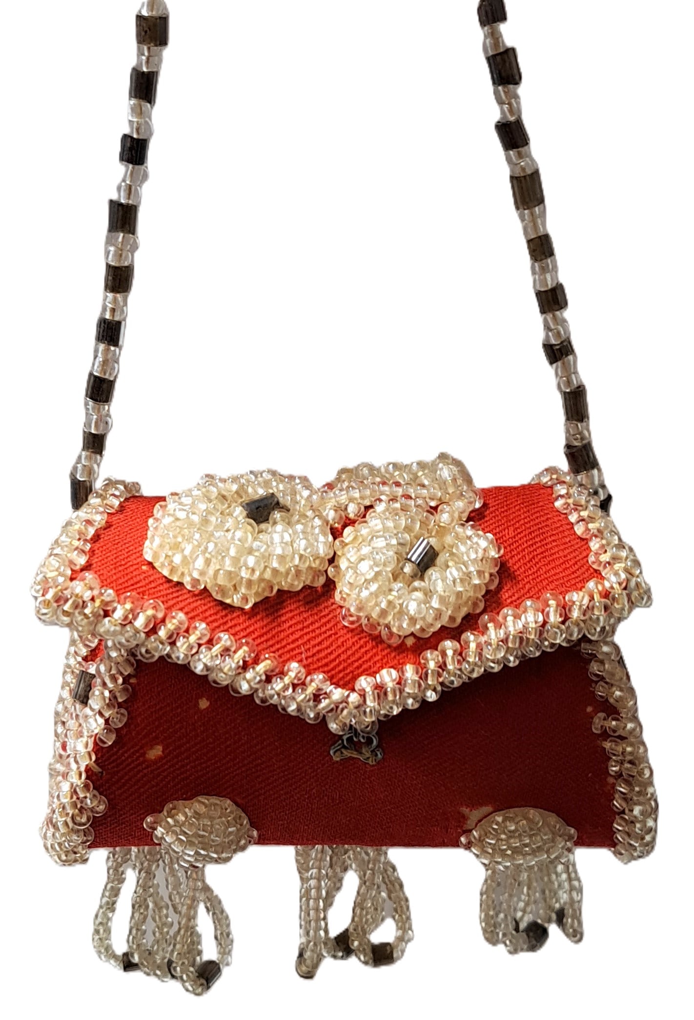 Old Iroquois Flower Beaded Miniature Purse Clutch Handbag (1 of 4)