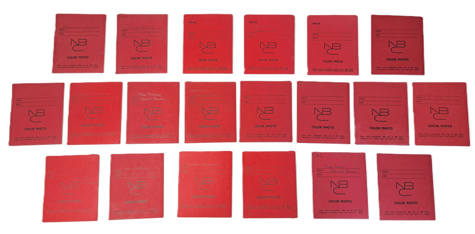 Lot Of 20 Original NBC TV Hollywood Vintage Colored Photo Publicity Transparencies (1 of 7)