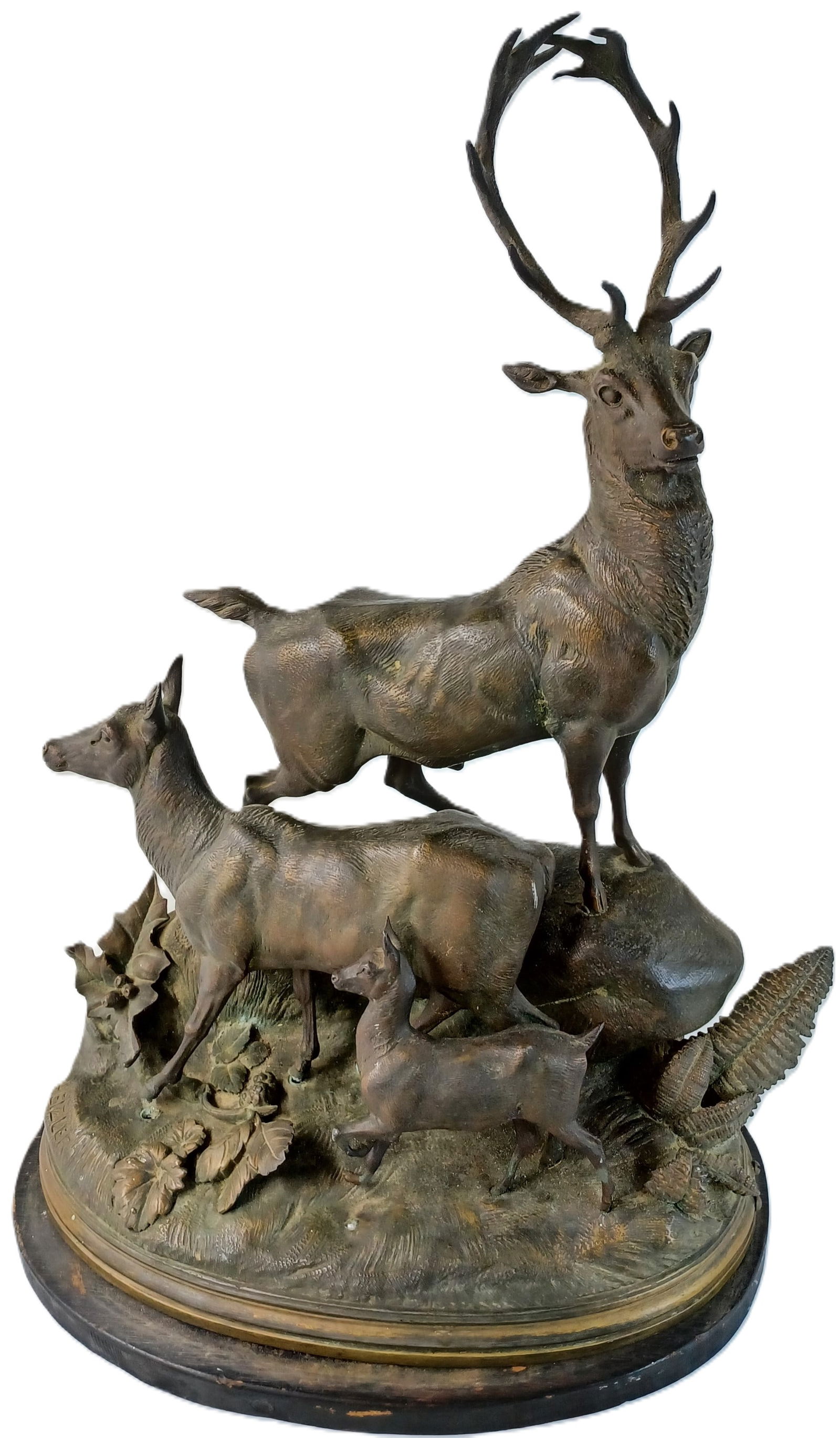 Hippolyte Heizler (1828-1871, French) “ The Stag and his Family” Spelter Figural Group (1 of 7)