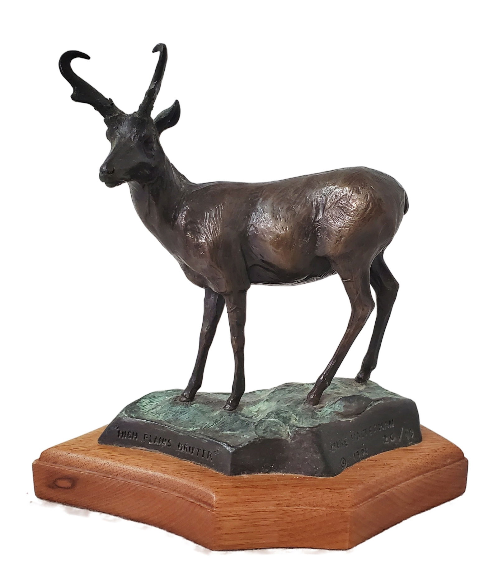 Mike Halterman Signed Bronze Deer Sculpture Statue Limited Edition 1991 High Plains Drifter (1 of 6)