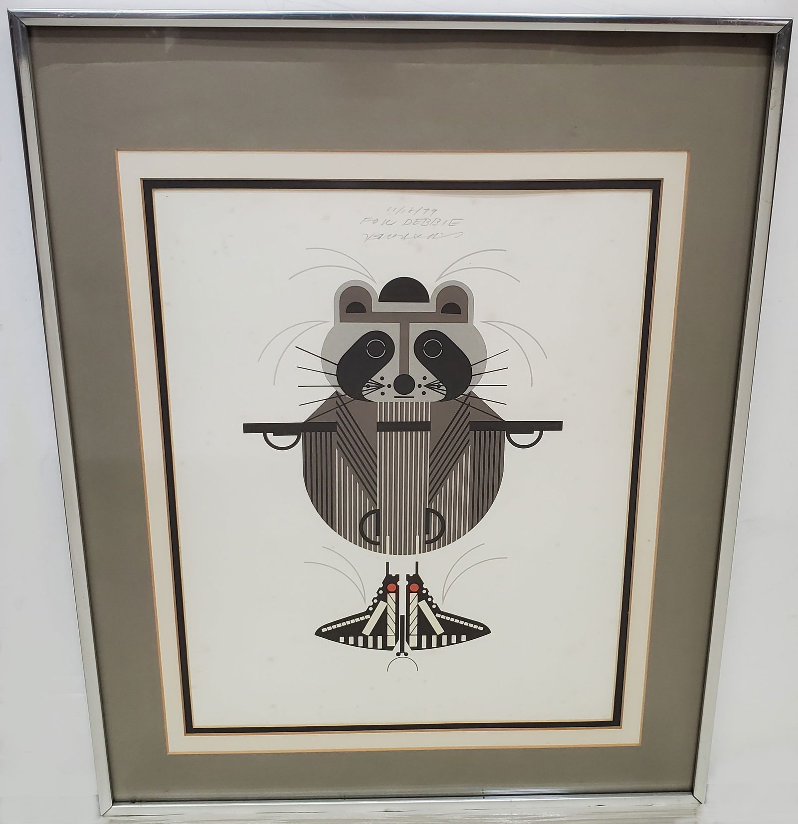 Signed Dedicated Charley Charles Harper Raccoon Raccrobat Serigraph 1979 (1 of 5)