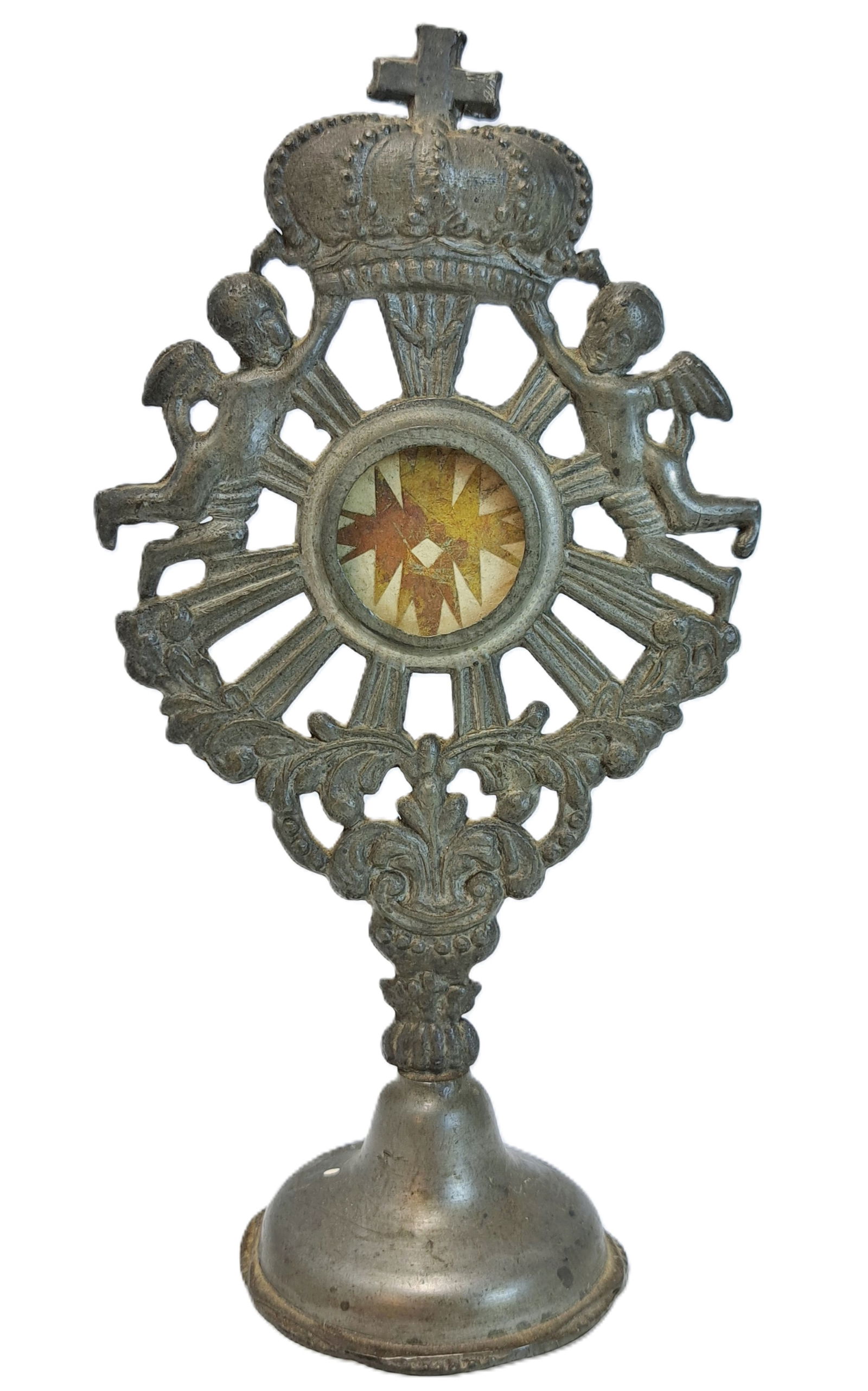 Antique Christian Altar Reliquary Cherub Angel Cross Catholic Continental European Relic Holder (1 of 7)
