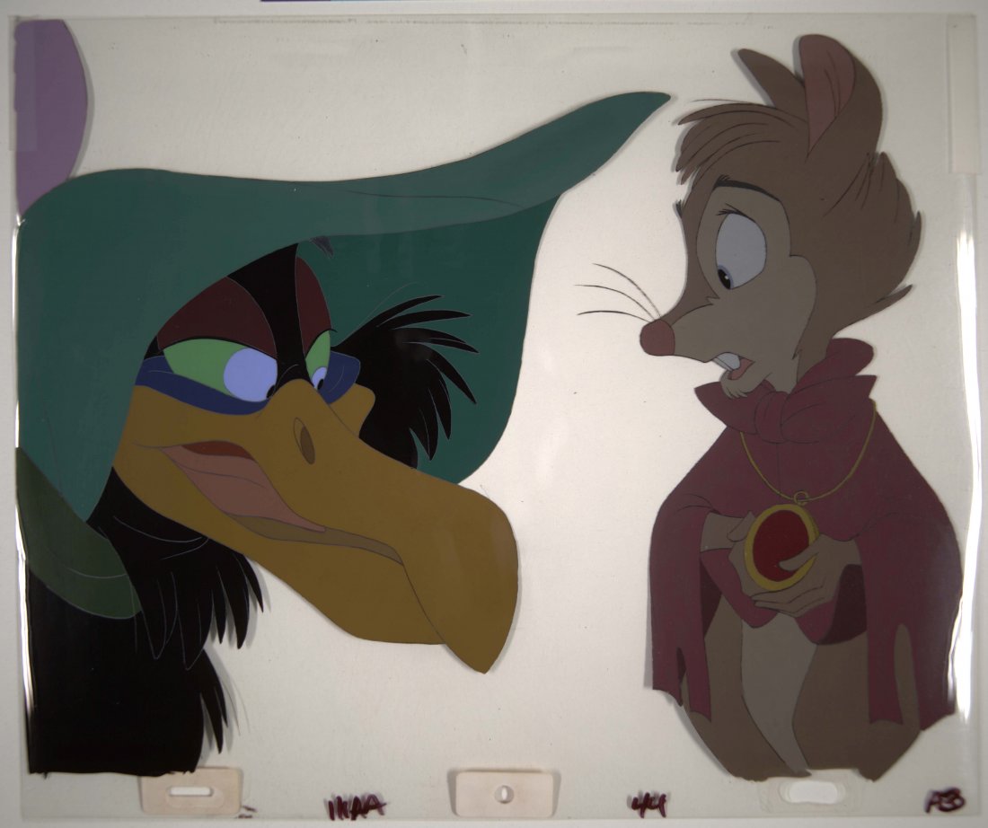The Secret of N.I.M.H.: Jeremy Crow and Mrs. Brisby: The Secret of N.I.M.H.: Jeremy Crow and Mrs. Brisby Don Bluth Studios 1982 Sold on Behalf of the University of South Florida Libraries Museum Charles Mahan Collection of Original Animation Cels Descri