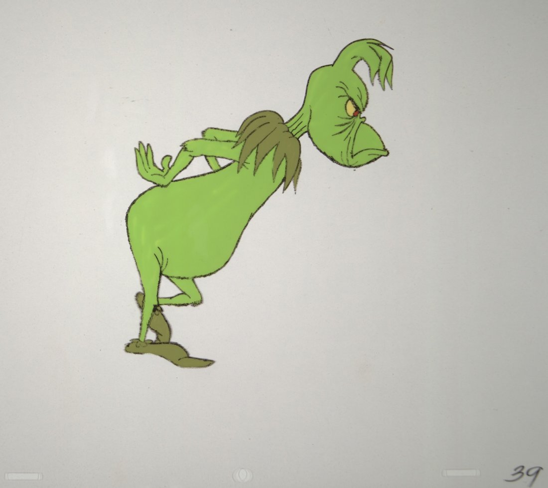 The Grinch MGM Studios Chuck Jones 1966 The Grinch: The Grinch MGM Studios Chuck Jones 1966 The Grinch Who Stole Christmas Painted Animation Cel Sold on Behalf of the University of South Florida Libraries Museum Charles Mahan Collection of Original Ani