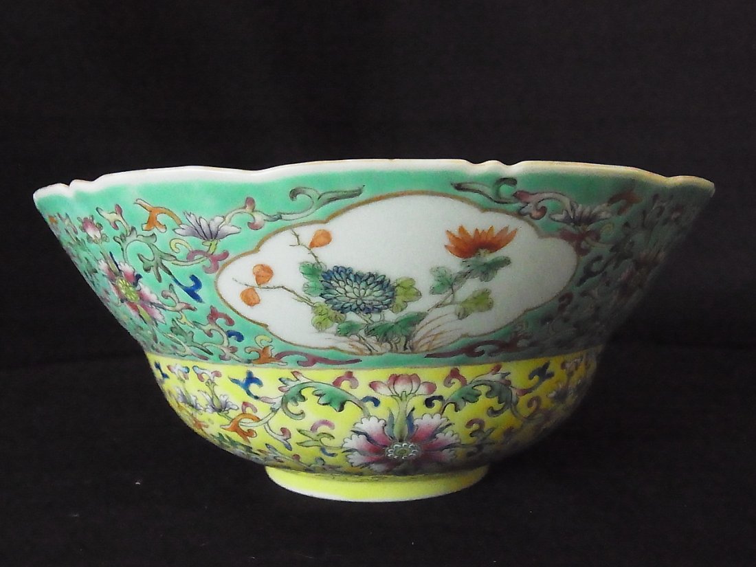 7 1/4” Bowl Pottery Porcelain Ceramic Famaille Rose Med: 7 1/4” Bowl Pottery Porcelain Ceramic Famaille Rose Medallion Florida Gulf Coast Collection of Chinese, Japanese and Southeast Asian Pottery Porcelain Ivory Bronze Sculpture Furniture Textiles and O