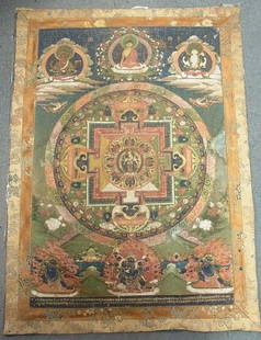 Nepal thanka Mandala Newari Paubhas TIbet thangka 17/18: Nepal thanka Mandala Newari Paubhas TIbet thangka 17/18 Century identification by expert, also known as a tangka, thanka or tanka the height of Tibetan art form. Nepalese Hindu Or Buddhist Mandala New