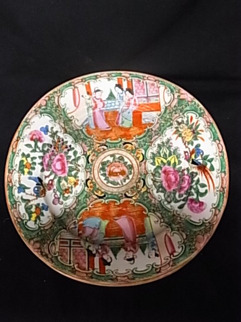 Group of Three Famille Rose Medallion Porcelain Ch: Description: Group of Three Famille Rose Medallion Porcelain China Dinner Plates 9 ½” Diameter Each Provenance Florida Gulf Coast Collection of Chinese Japanese and Southeast Asian Pottery Porcelai