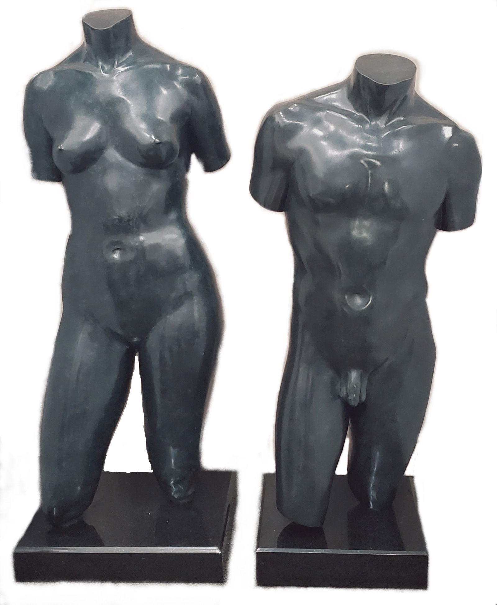 Pair Frederick Hart Bronze Nude Male Female Torso Sculptures Huge 37 & 40 in Ed 6/8 1991 1994 Duet S: Described By: Michelle CNX 0126 0270 Title: Pair Frederick Hart Bronze Nude Male Female Torso Sculptures Huge 37 & 40 in Ed 6/8 1991 1994 Duet Subject Description: Pair Frederick Hart Bronze Nude Ma
