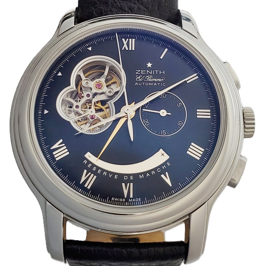 Zenith Chronomaster El Primero Power Reserve Chronograph Open Escapement Automatic Wrist Watch Box (1 of 8)