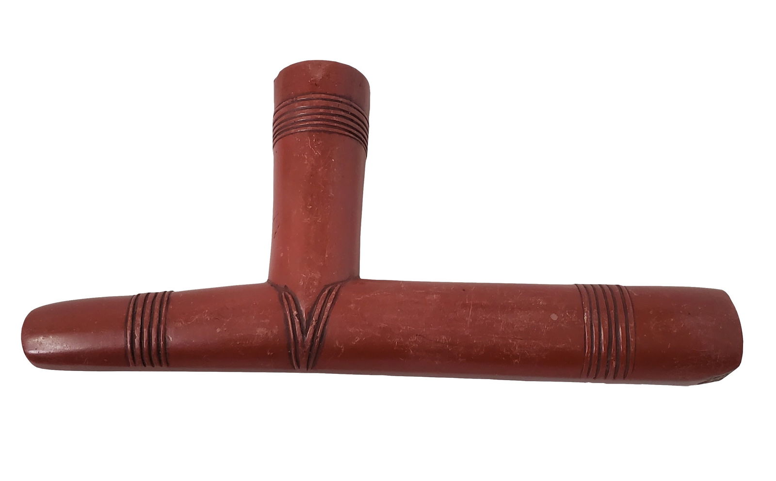 Catlinite Native American Peace Pipe Line Decorated Vintage or Older Pipestone Handle Absent 4x8in (1 of 6)