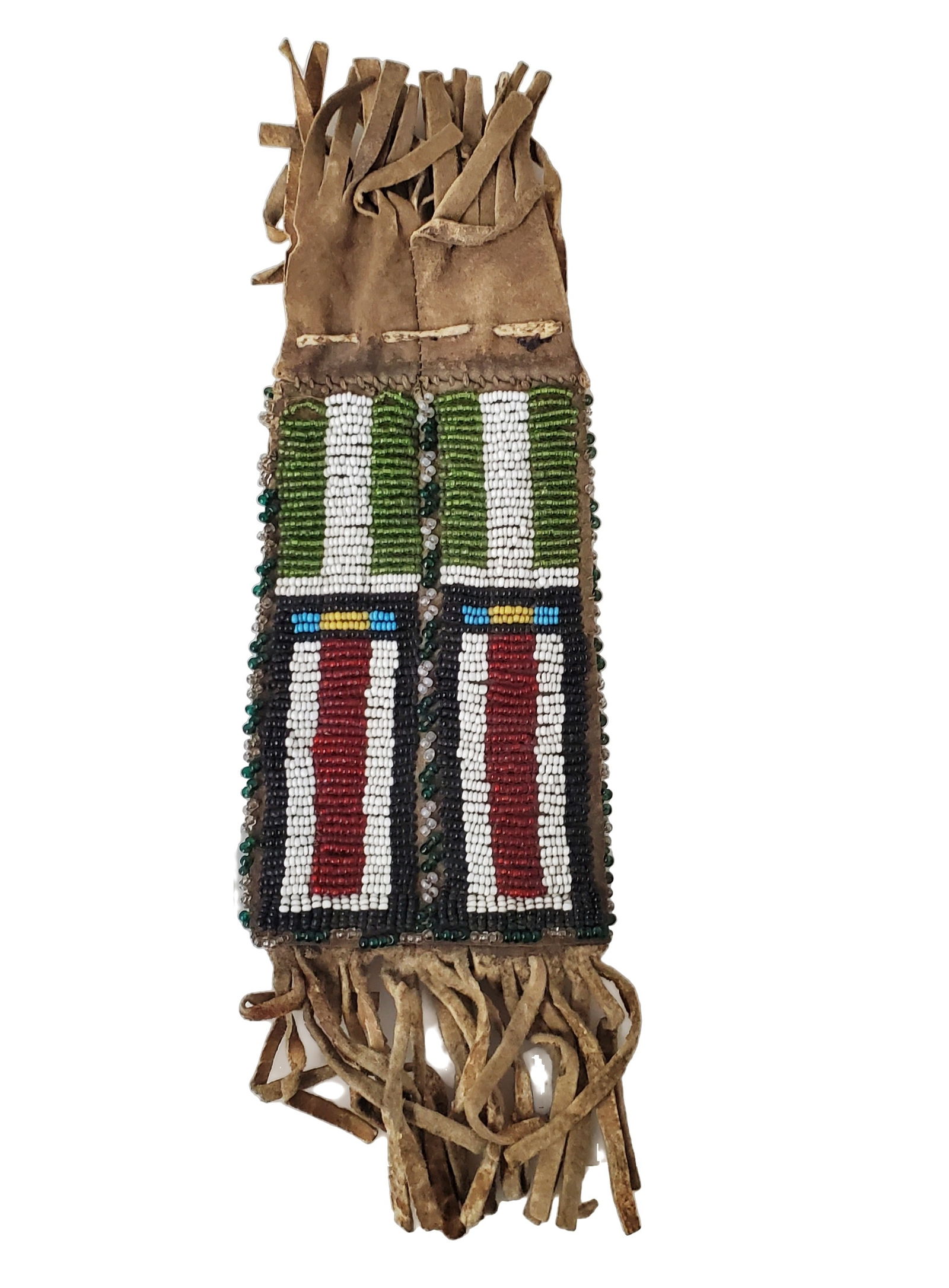 Native American Old Plains Strike A Light Beaded Hide Bag 9in (1 of 4)