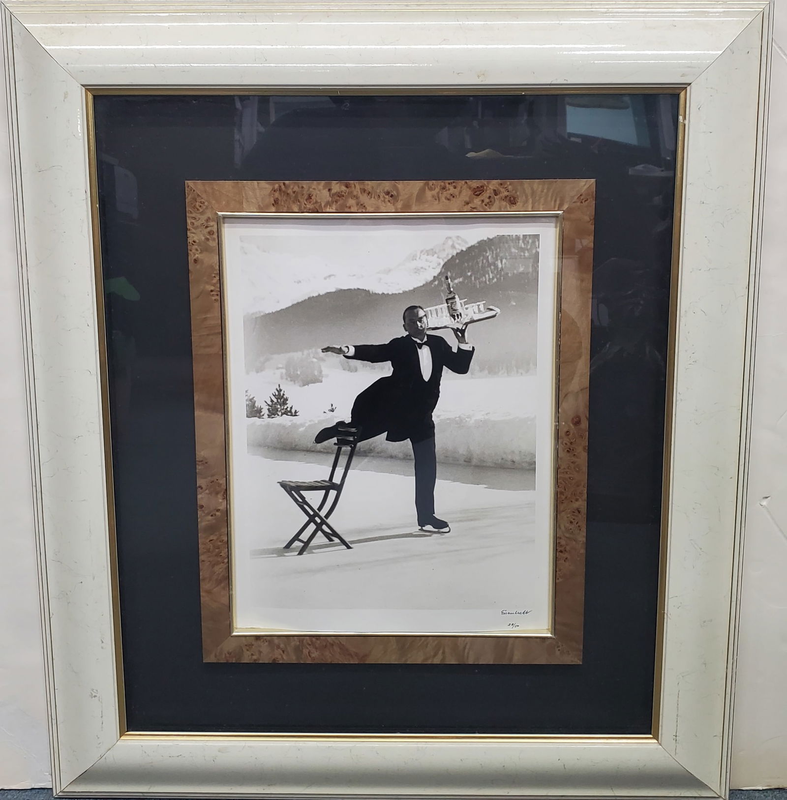 Alfred Eisenstaedt Signed Numbered Rene Breguet Ice Skating Waiter Grand Hotel St Moritz Black & Whi (1 of 6)