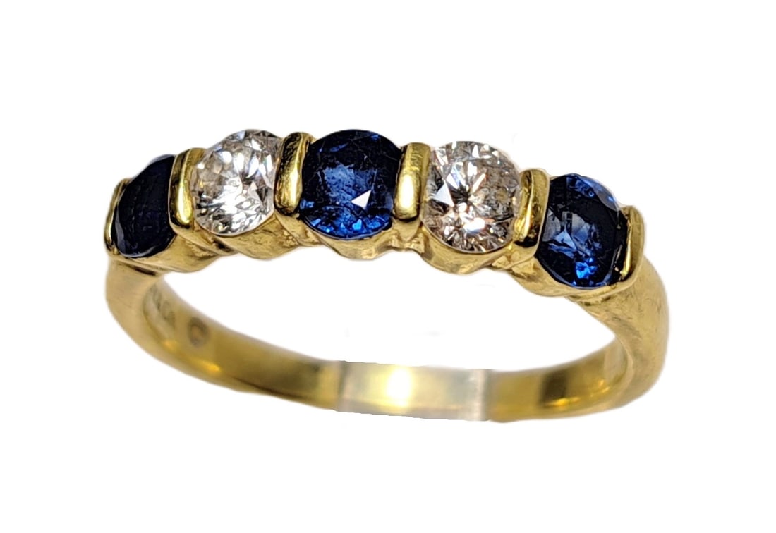 Scarce Tiffany & Co Jazz Collection 18K Gold 1.10ctw Natural Sapphire Fine Diamond Ring (1 of 8)