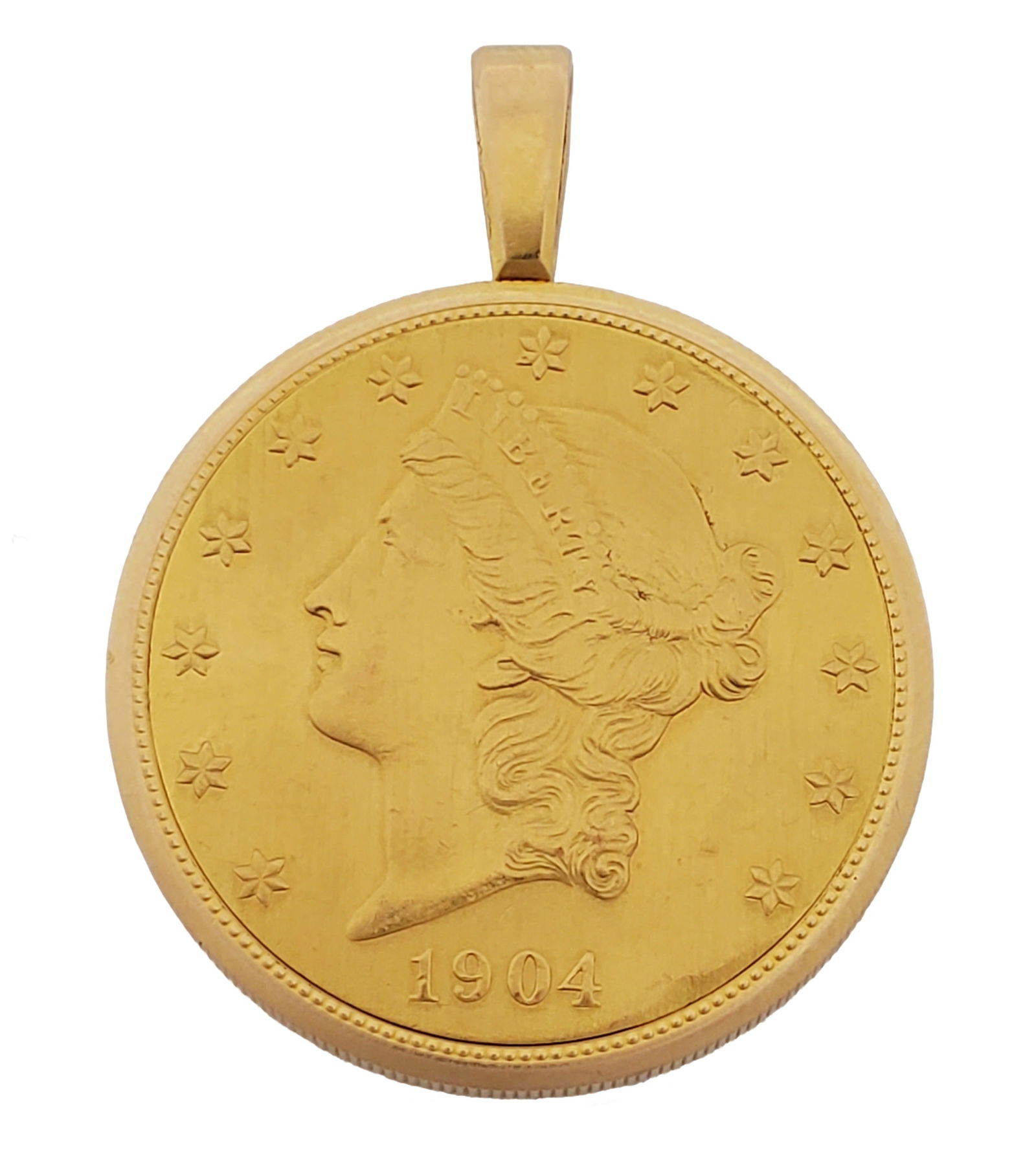 Bueche Girod 1904 Double Eagle $20 Gold Coin 18k Gold Pocket Watch (1 of 7)