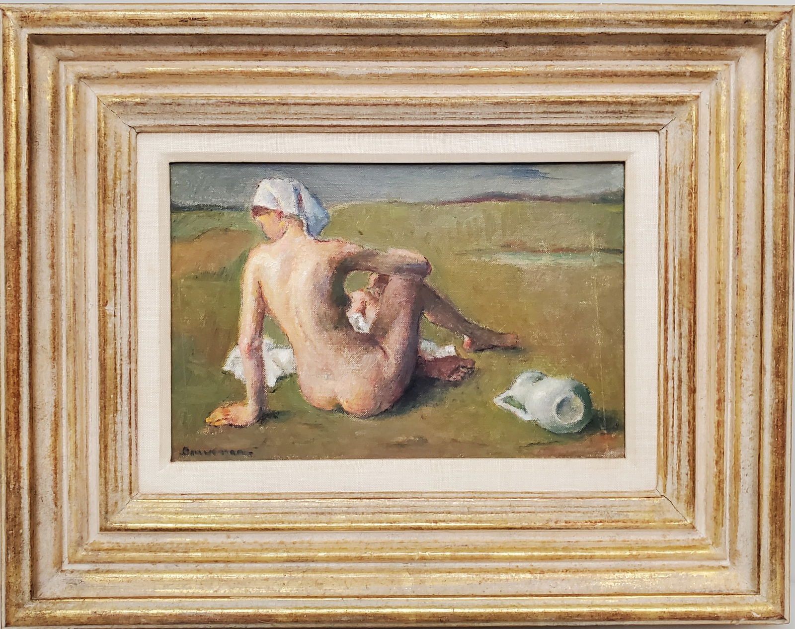 Robert Brackman Noank CT Nude in Landscape Oil Painting Connecticut Title WPA Collection Russian Soc: Described By:Michelle CNX VX 0154 0328 Title:Robert Brackman Noank CT Nude in Landscape Oil Painting Connecticut Title WPA Collection Russian Social Realist Description: Robert Brackman Noank CT Nude