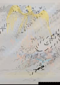 Salvador Dali Signed Surreal Lightbulb Color Etching Limited Edition Homage to Leonardo Da Vinci Gre