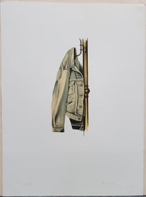 Pencil Signed Henry Fonda Denim Jacket on Coat Rack Lithograph Limited Edition