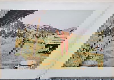 Henry Fonda Pencil Signed Limited Edition Lithograph Clothesline