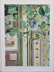 Limited Edition Lithograph Pencil Signed Henry Fonda Hanging House Plant