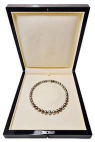 Mikimoto Huge South Sea Pearl Fine Diamond 18K White Gold Necklace w/ Box COA Proof Of Purchase