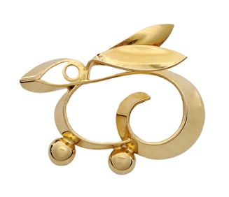 Tiffany & Co Mid Century 14K Gold Bunny Rabbit Brooch Or Pendant