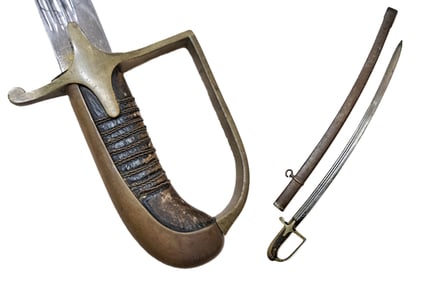 Heavy Long Gabriel Borowski WWII Polish Military Saber Officer Sword Honod I Ojczyzna w/ Scabbard