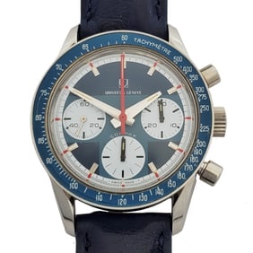 Universal Geneve Compax Blue Exotic Nina Valjoux 72 Chronograph Mens Watch