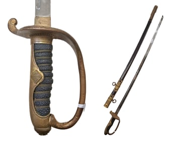 WWII Imperial Japanese Officer’s Parade Sword w/ Folding Guard & Scabbard