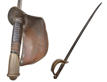 Civil War Dated 1862 US Navy M1860 Curved  Cutlass Short Sword Saber  w/ Large Guard