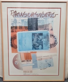 Hand Signed Robert Rauschenberg Autographed Museum Exhibition Poster Edison Community College Galler