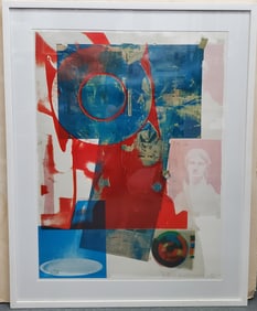 Large Robert Rauschenberg Signed Quarry 1968 Offset Lithograph Blind Stamp Ex Atty Ex Labor Union Fi