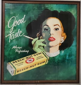 Period Beech Nut Gum Store Advertising Poster Smoking Woman Pulp Fiction Noire Illustration 23x22in
