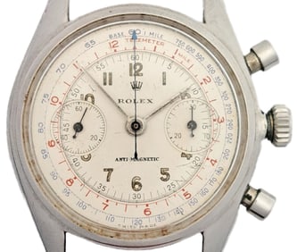 Mid Century Valjoux 4500 Chronograph Mens Vintage Running Wrist Watch