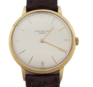 Patek Philippe Calatrava 18k Gold Mens Vintage Running Wrist Watch