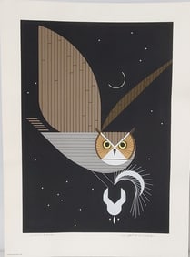 Charles Harper Pencil Signed Serigraph Owl Skunk Limited Edition