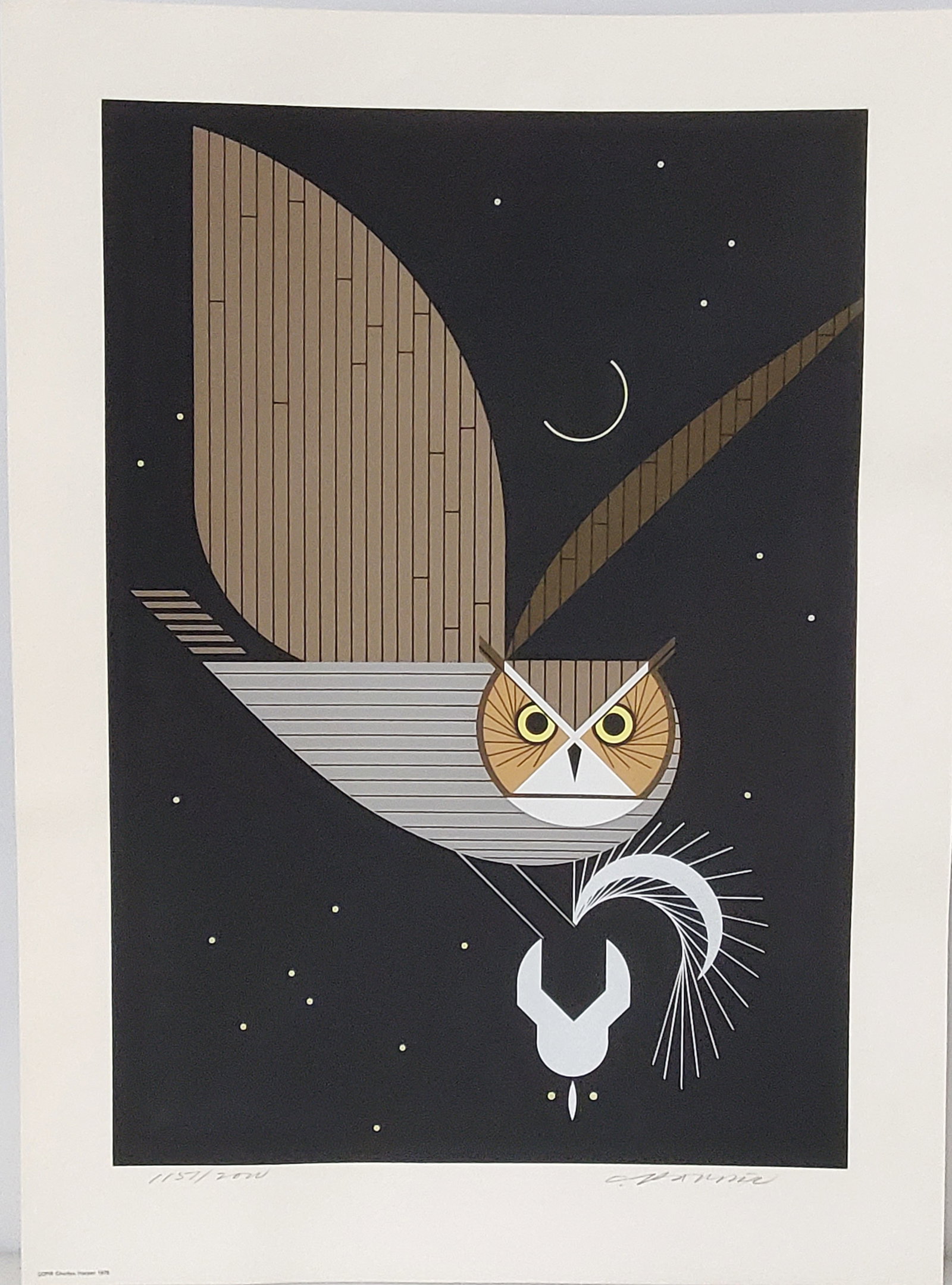 Charles Harper Pencil Signed Serigraph Owl Skunk Limited Edition (1 of 8)