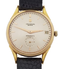 Universal Geneve 18k Gold Scarce Bumper Automatic Vintage Mens Watch Box