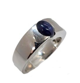 Designer Signed Mens 18k White Gold 2.04ct Natural Sapphire Band Ring Size 10.5 10.2 Grams