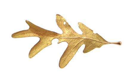 Rare Jon Iversen 18k Yellow Gold Oak Leaf Ladies Brooch Heavy 21.9 Grams