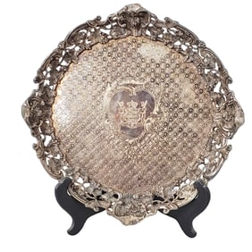 Victorian Extraordinary Silver Plated Tray Charlotte Maria Whittaker Cornwalliss Harriott Calthorpe