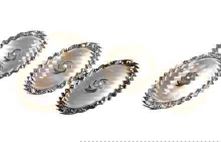 Platinum Over 14K Rose Gold Carrington For Tiffany & Co MOP Natural Seed Pearl Art Deco Cufflinks (1 of 5)