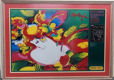 Peter Max Signed Dated Dedicated Romance Series Women in Love Poster