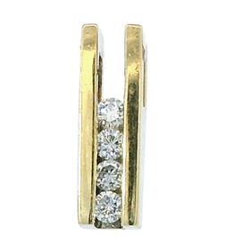 John Atencio 18K Gold 0.48ctw Channel Set Fine Diamond Handmade Designer Slide Pendant