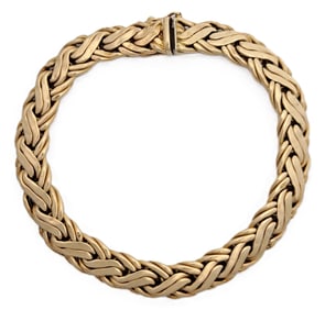 Vintage Zelman & Friedman 14K Gold Designer Signed S-Link Chain Bracelet 8in