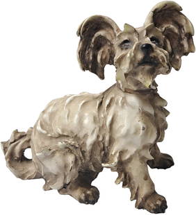 1939 Milan Italy Signed Porcelain White and Gray Terrier Dog Statue Figure: Described By:Liz CNX 0210 0500 Title:1939 Milan Italy Signed Porcelain White and Gray Terrier Dog Statue Figure Description: 1939 Milan Italy Signed Porcelain White and Gray Terrier Dog Statue Figure.